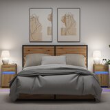 vidaXL LED noćni ormarić 2 pcs hrast artisan 38 x 34 x 61 cm Iverica Cijene