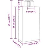  Papirnate vrećice 50 kom s ručkama crvene 21x11x36 cm | shoptok.hr