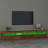 TV ormarić s LED svjetlima boja dimljenog hrasta 240x35x40 cm | shoptok.hr