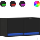 Maison Chic Stenska TV omarica - TV stojalo - Televizijska omarica z LED lučkami črna 80x31x38 cm, (21699688) Cene