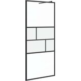 Zid za walk-in tuš Crna 90 x 195 x 0,5 cm Staklo i aluminij | shoptok.hr