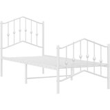  Metalni okvir kreveta s uzglavljem i podnožjem bijeli 75x190 cm | Eponuda.ba