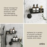 Umbra Crna plastična kupaonska polica s postavljanjem bez bušenja Flex Adhesive – | shoptok.hr