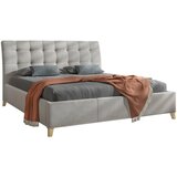 Hom`in OBLAZINJENA POSTELJA 140 cm x 200 cm , tekstil, leseni material bež Cene