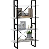 vidaXL Knjižna omara 4-nadstropna betonsko siva 80x30x140cm iverna pl. | Shoptok.si
