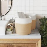  Košare za pohranu 2 kom bež-bijele Ø 28x28 cm pamučne | Eponuda.com