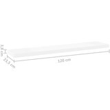  Plutajuća zidna polica boja hrasta i bijela 120x23 5x3 8 cm MDF | shoptok.hr