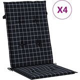 vidaXL Blazine za stole 4 kosi črno karo blago | Shoptok.si