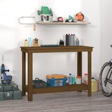 vidaXL Delovna miza medeno rjava 110x50x80 cm trdna borovina Cene