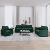  3-dijelni set sofa s jastucima tamnozeleni baršunasti | shoptok.hr