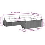  10-dijelni set vrtnih sofa s jastucima crni od poliratana | shoptok.hr