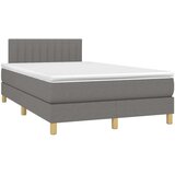  Box spring postelja z vzmetnico LED temno siva 120x190 cm blago | Shoptok.si