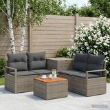  Set sofe 6 kom. Siva i tamno siva Poli Rattan i čelik | shoptok.hr