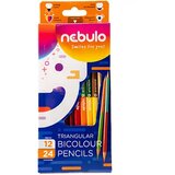 NEBULO Nebulo: 12-delni komplet barvnih svinčnikov trikotne oblike, z dvojnim koncem, 24 barv | Shoptok.si
