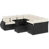 Maison Chic Seti vrtnega pohištva - Vrtna garnitura - Vrtni pohištvo set 9-delna z blazinami črn poli ratan, (21804054) | Shoptok.si