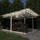  Sjenica s mrežom i LED svjetlosnim trakama 4 x 3 x 2,73 m krem | shoptok.hr
