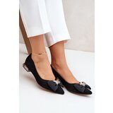 Laura Messi Elegant Suede Ballet Flats For Women With Bow 2893 Black | ePonuda.com