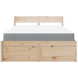  Krevet s ladicama i madracem 120 x 200 cm od masivne borovine | shoptok.hr