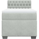 Box spring krevet s madracem svjetlosivi 100x200 cm baršunasti | shoptok.hr