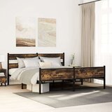 Metalni Kovinski posteljni okvir brez vzmetnice dimljen hrast 183x213cm, (21611468) Cene
