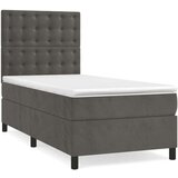  Box spring s madracem LED tamnosivi 90x200 cm baršun | shoptok.hr