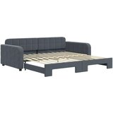 vidaXL Izvlečna dnevna postelja temno siva 100x200 cm žamet | Shoptok.si