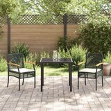  Vrtni set za objed s jastukom 3 pcs Crna Ratan | shoptok.hr