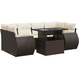 Maison Chic Seti vrtnega pohištva - Vrtna garnitura - Vrtni pohištvo set 7-delna z blazinami rjav poli ratan, (21803097) | Shoptok.si