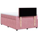 vidaXL Box spring postelja z vzmetnico roza 120x200 cm žamet, (21321212) | Shoptok.si