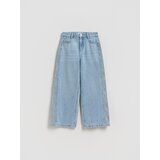 Reserved Super wide leg traperice s čipkom - plava | shoptok.hr