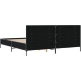  Okvir za krevet crni 200 x 200 cm konstruirano drvo i metal | shoptok.hr
