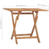  Sklopivi vrtni blagovaonski stol 90x60x75 cm masivna tikovina | shoptok.hr