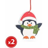 Family Christmas lesena dekoracija za novoletno jelko pingvin 2 kosa Cene