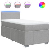  Krevet s oprugama i madracem svjetlosivi 100x200 cm od tkanine | shoptok.hr