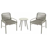 Garnitura 2 stolice+sto Rattan LUC-MN02 siva
