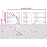 vidaXL Euro Ograja z 13 konicami 0.4x50 m Cinkano jeklo Siva | Shoptok.si