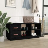  Klupa za cipele crna 100 x 34 x 45 cm od masivne borovine | Eponuda.ba