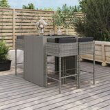 The Living Store Vrtna barska garnitura z blazinami 5-delna siv poli ratan - Vrtna Barska Garnitura, (21471588) | Shoptok.si