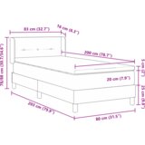 Plavi postelja boxspring z vzmetnico z vzmetnico modra 80 x 200 cm, (5000128565) | Shoptok.si