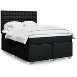 vidaXL Box spring postelja z vzmetnico črna 160x200 cm blago, (21319875) Cene