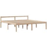 Krevet za starije s uzglavljem 200x200 cm od borovine - Prirodna 200 x 200 cm | shoptok.hr