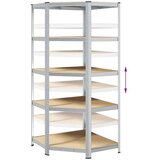  Kutna polica Srebrno 90 x 90 x 198 cm Konstruirano drvo - Srebrno 50/90 x 50/90 x 198 cm 1 | shoptok.hr