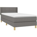  Krevet s oprugama i madracem tamnosivi 90x200 cm od tkanine | shoptok.hr