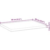 vidaXL Kopalniški pult neobdelan 80x60x4 cm trden akacijev les | Shoptok.si