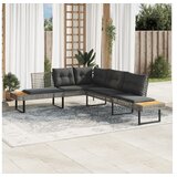 vidaXL Kutna vrtna sofa s jastucima siva od poliratana i drva bagrema | shoptok.hr