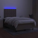  s oprugama i madracem LED smeđesivi 120x190cm od tkanine | shoptok.hr