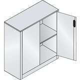 C+P Nizka omara za dokumentacijo ACURADO, 2 predelka za fascikle, VxŠxG 1000 x 930 x 400 mm, svetlo siva / svetlo siva | Shoptok.si