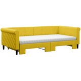  Dnevni krevet na razvlačenje s madracima žuti 100x200 cm baršun | shoptok.hr