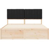 vidaXL Posteljni okvir z oblazinjenim vzglavjem Črna 150 x 200 cm | Shoptok.si