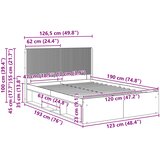  Krevetna konstrukcija s pohranom i uzglavljem Crna 120 x 190 cm | shoptok.hr